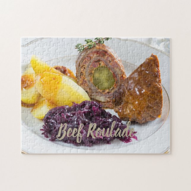 Puzzle Carne de buey con patatas y cocina de col roja (Horizontal)