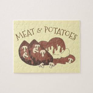 Puzzle Carne y patatas Meatloaf hongos Gravy Diner