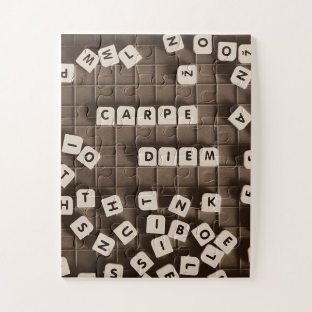 Puzzle Carpe Diem Scrambled Letter Tiles (Vertical)