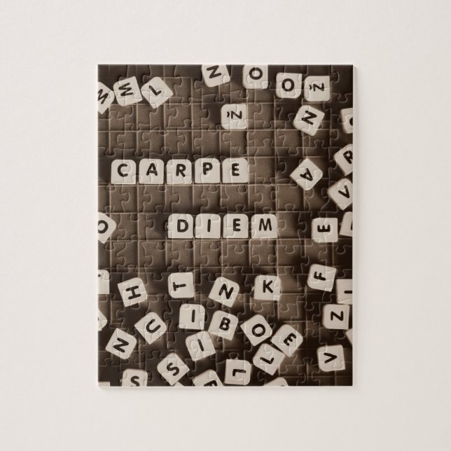 Puzzle Carpe Diem Scrambled Letter Tiles (Vertical)