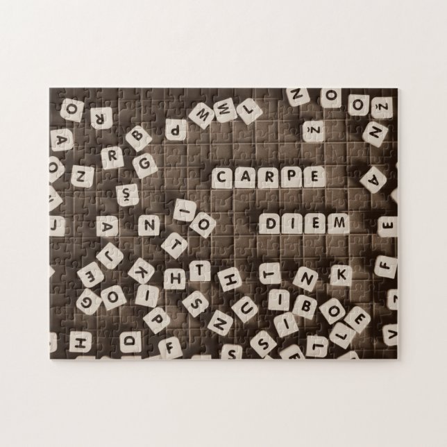 Puzzle Carpe Diem Scrambled Letter Tiles (Horizontal)