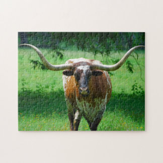 Puzzle Carrera de Texas Longhorn en rancho occidental