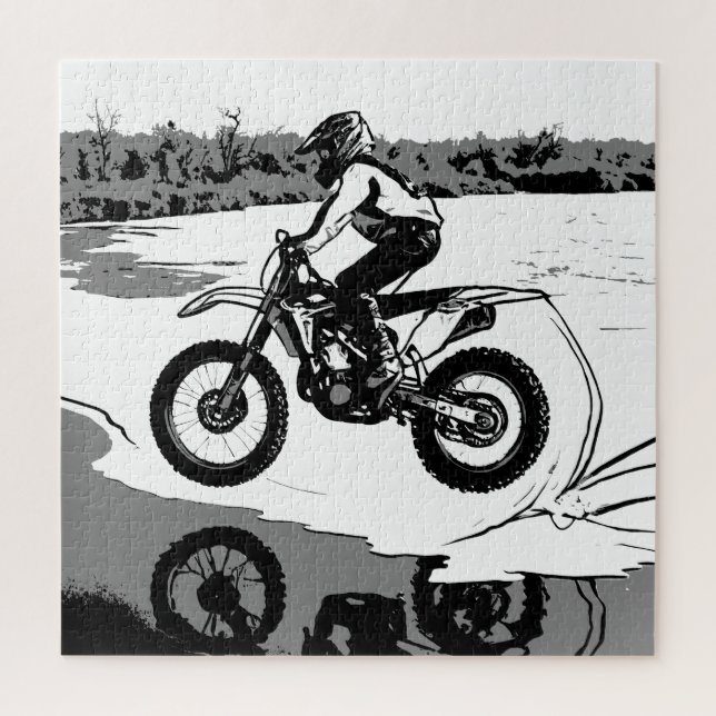 Puzzle Carreras a través del agua - Motocross Rider (Vertical)