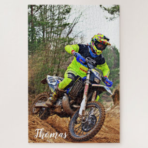 Puzzle Carreras Motocross de moto sucia personalizada