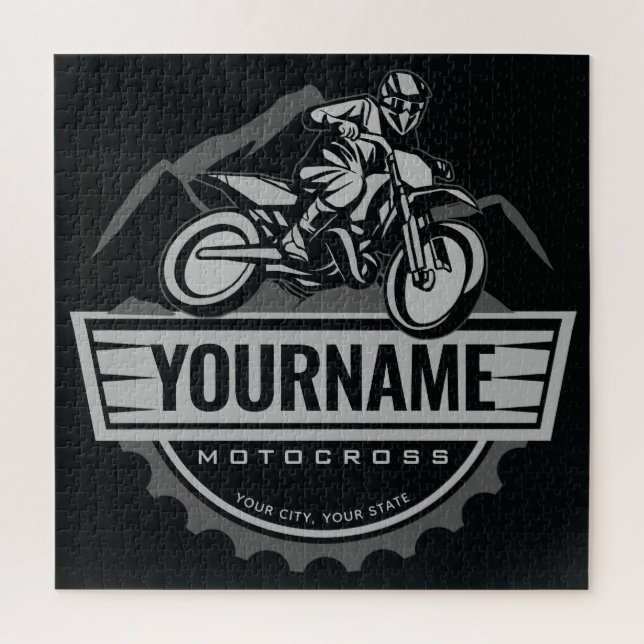 Puzzle Carreras personalizada de Motocross Rider Dirt Bik (Vertical)