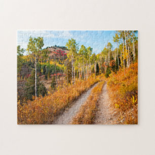 Puzzle Carretera a través de colores de otoño