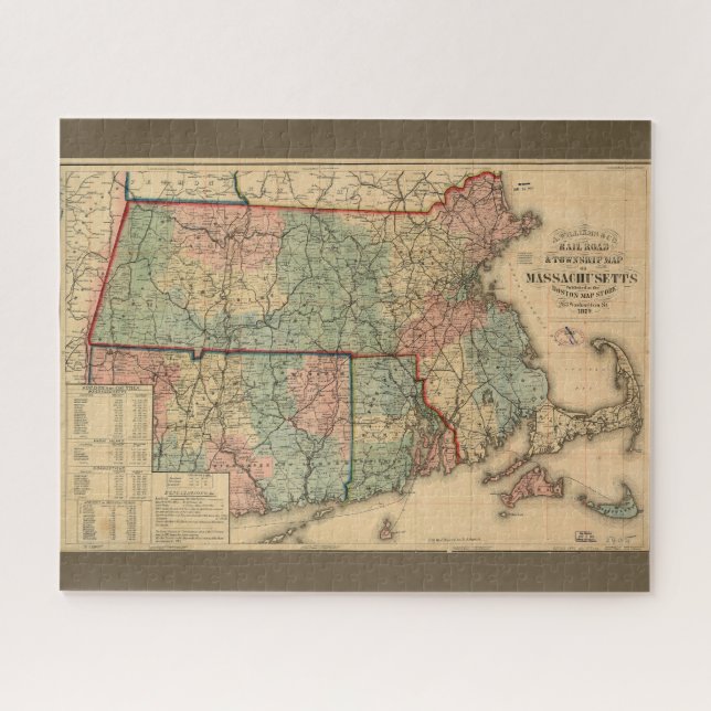 Puzzle Carretera ferroviaria y mapa municipal de Massachu (Horizontal)