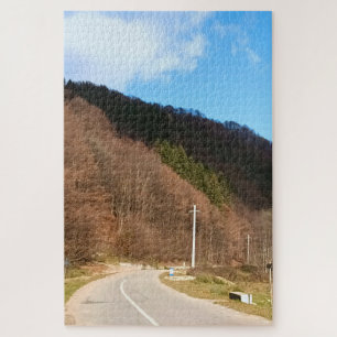 Puzzle Carretera sinuosa a través del bosque: naturaleza 