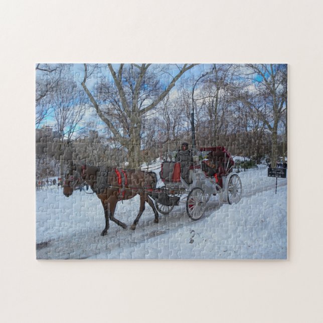 Puzzle Carrito de caballos en Central Park Nueva York. (Horizontal)