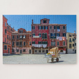 Puzzle Carro con cajas en Venecia