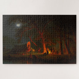 Puzzle Carro Conestoga Trail de Oregon Fuego de Campament