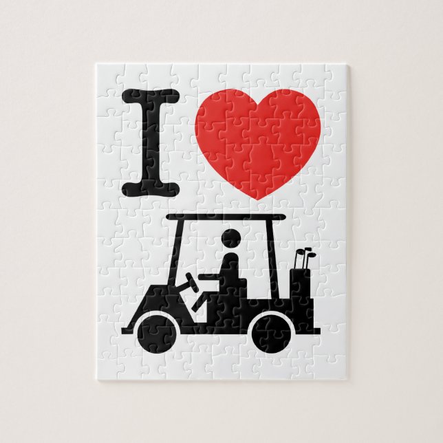 Puzzle Carro de golf I Heart (Love) (Vertical)