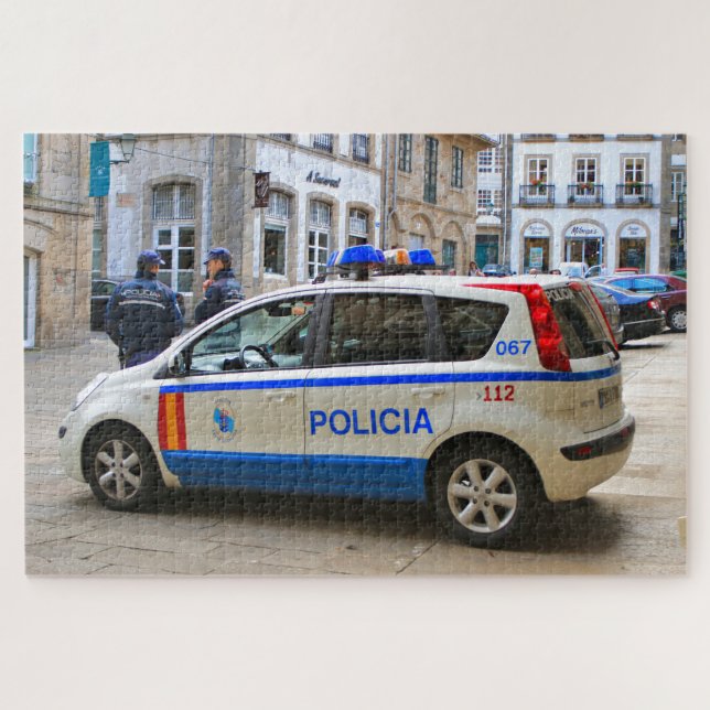 Puzzle Carro de policía, Santiago de Compostela, España (Horizontal)