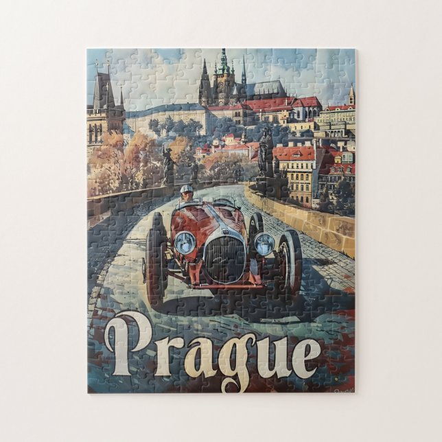 Puzzle Carro vintage de Praga (Vertical)