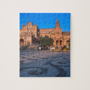 Puzzle Carruaje de caballos en la Plaza de España en