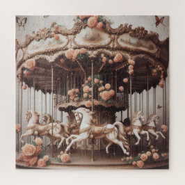 Puzzle Carrusel antiguo con rosas