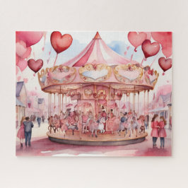 Puzzle Carrusel El día de San Valentín acuarela