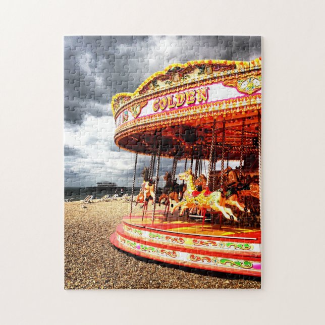 Puzzle Carrusel en la playa Brighton (Vertical)