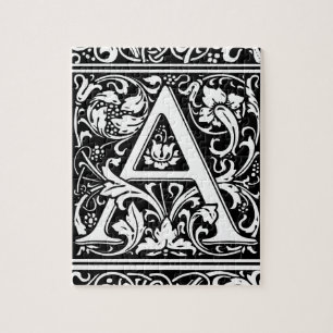 Puzzle Carta A Monograma Medieval Art Nouveau