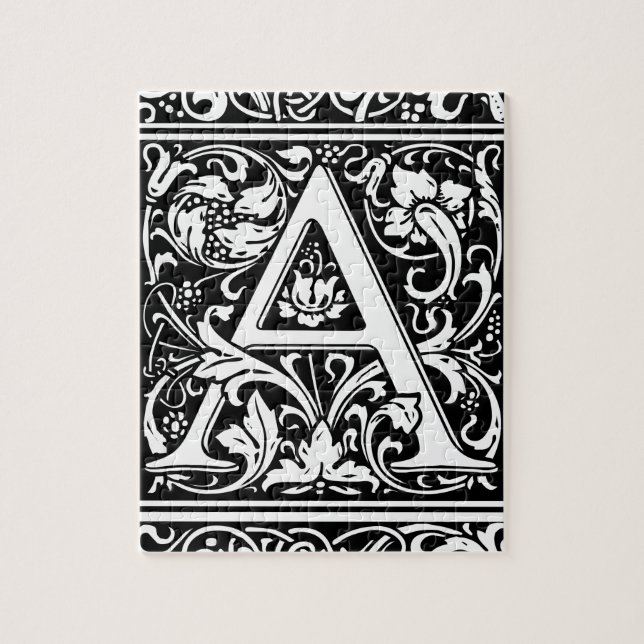Puzzle Carta A Monograma Medieval Art Nouveau (Vertical)