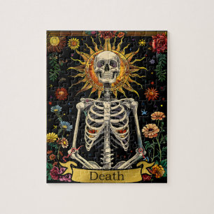 Puzzle Carta de la Muerte del Tarot Bruja Gótica Calavera