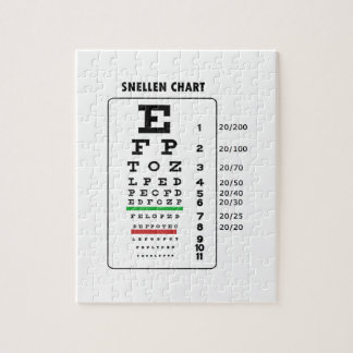 Puzzle Carta de Snellen (carta del examen de la vista)