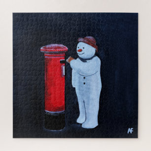 Puzzle Carta del muñeco de nieve a Santa Pintura de Alfre