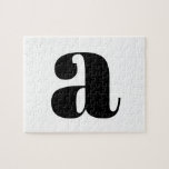 Puzzle Carta inicial monograma moderno negro y blanco<br><div class="desc">Monograma moderno en blanco y negro.</div>