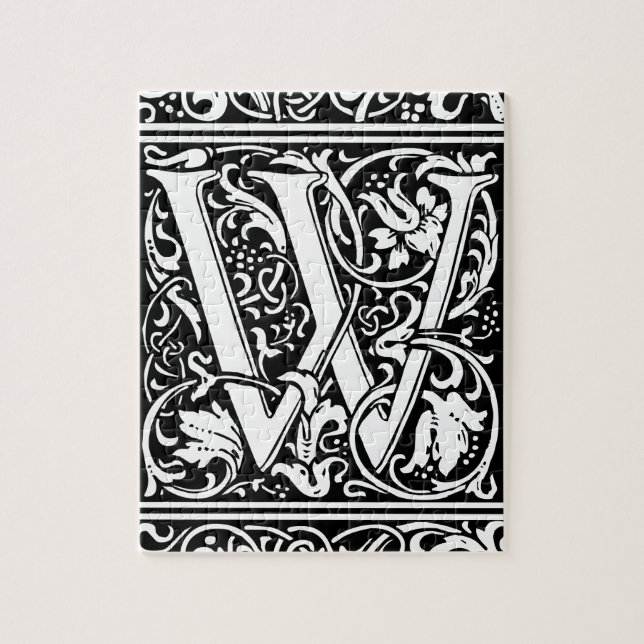 Puzzle Carta W Monograma medieval Art Nouveau (Vertical)
