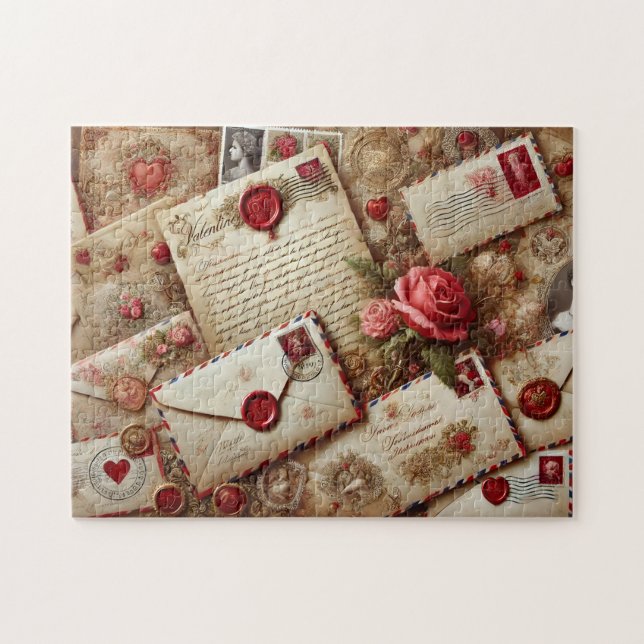 Puzzle Cartas de Amor Antiguas Collage Romántico (Horizontal)