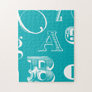 Puzzle Cartas decorativas sobre fondo azul