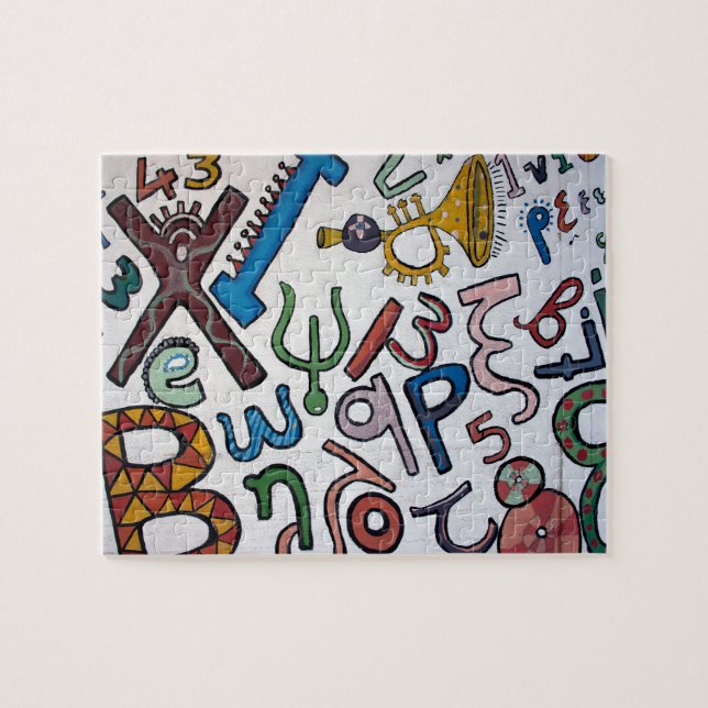 Puzzle Cartas y números coloridos (Horizontal)