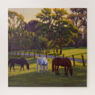 Puzzle Cartel de Caballos Pastando en el País Hermoso