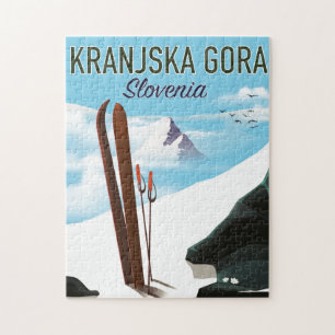 Puzzle Cartel de esquí de Kranjska Gora Eslovenia