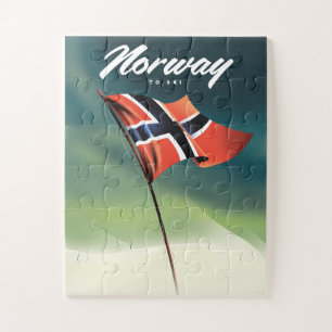Puzzle Cartel de esquí de Noruega