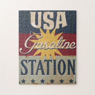 Puzzle Cartel de gasolina vintage