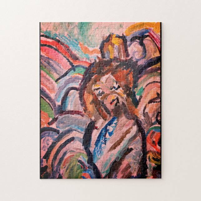 Puzzle Cartel de la caja de madera de Jesús en el cielo (Vertical)