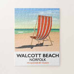 Puzzle Cartel de la playa de Walcott, Norfolk junto al ma