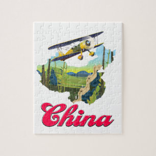 Puzzle cartel de mapa de viaje de China