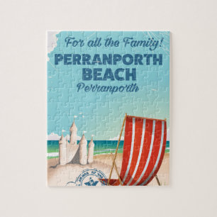 Puzzle Cartel de playa vintage de Perranporth
