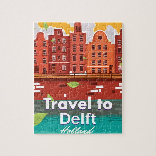 Puzzle Cartel de viaje a Delft Holanda (Vertical)