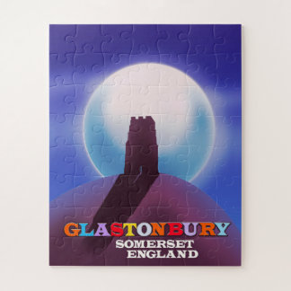 Puzzle Cartel de viaje a Glastonbury Tor Somerset