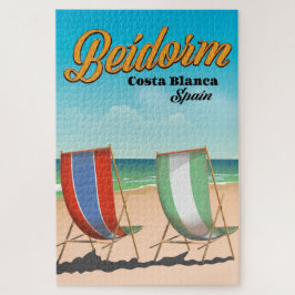 Puzzle cartel de viaje a la playa de Benidorm