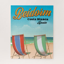 Puzzle cartel de viaje a la playa de Benidorm