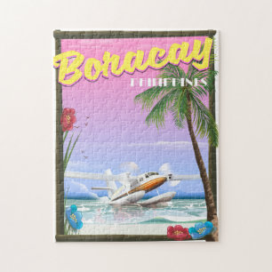 Puzzle Cartel de viaje a la playa de Boracay Filipinas