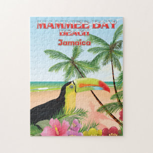 Puzzle Cartel de viaje a Mammee Bay Beach Jamaica