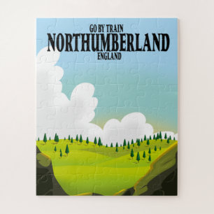 Puzzle Cartel de viaje a Northumberland Inglaterra