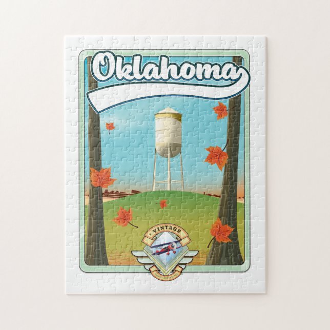 Puzzle Cartel de viaje a Oklahoma (Vertical)
