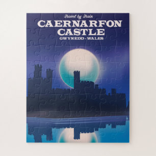Puzzle Cartel de viaje al castillo de Caernarfon, Gwynedd