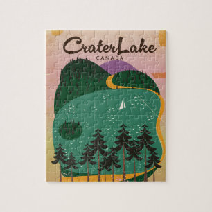 Puzzle Cartel de viaje al lago Crater Canadá